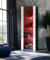 Komodee Vitrine Schrank Tivoli, Weiß/Schwarz, Breite 55cm x Höhe 159cm x Tiefe 35cm, LED RGB, 3 Regalböden, für Wohnzimmer, Schlafzimmer, Eingang