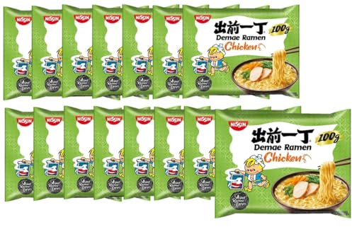 Damsouq Nissin Multipackung Ramen Instant-Nudeln Noodles Demae Huhn (15 x 100 Gramm)