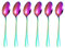Lot de 6 petites cuillères à café colorées en acier inoxydable de 13,5 cm - Petites cuillères à café arc-en-ciel - Cuillères à café expresso - Cuillères à dessert - Cuillères à crème glacée