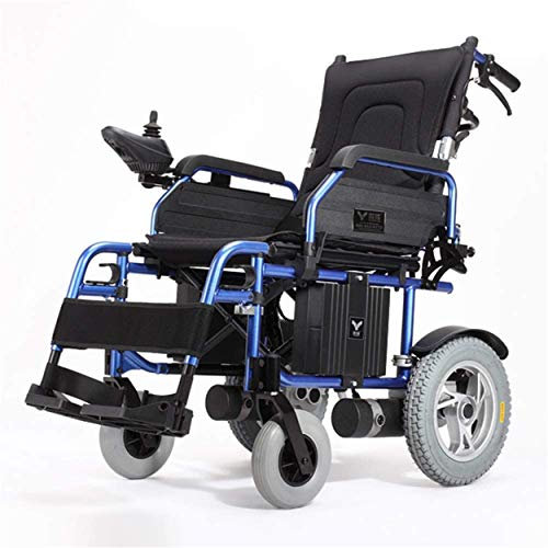 Suuim Leichter Faltbarer Elektrorollstuhl Elektrorollstuhl mit hoher Rückenlehne und Flacher Liegefunktion. Zusammenklappbarer, Leichter Handschubrollstuhl mit Behinderung