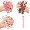 Quinnas Gel Nail Stickers with UV Light Kit - Clear Sarafine Nail Strips - Gel Wraps for Nails (D-3pcs)
