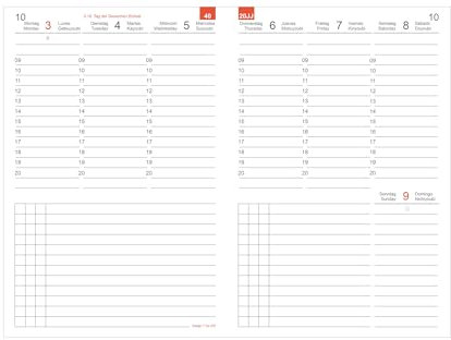 X17- A6 Wochenkalender-Wochenplaner Nachfüllpack | „Classic“ 2025, 2 Hefte à 6 Monate, inkl. Memokarte. Nur passend für das X17-System. Made in Germany
