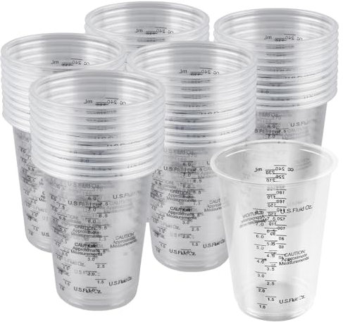 MEYAGOT 50 Pièces Tasses De Mélange De Peinture, 240ml Gobelets Doseurs En Résine, Tasses À Mesurer En Plastique, Tasse À Mesurer Professionnelle Pour Liquides, Mélange De Résine, Peinture, Pigments