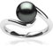 Hipearl 10mm Süßwasserperlen Verlobungsring Handgemachtes Schwarz Perle Ring Geschenk Glücksbringer Kette für Mädchen Kinder (9)