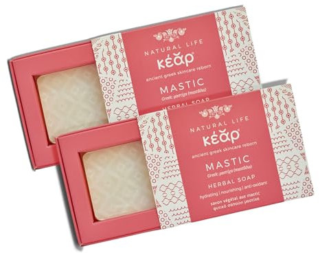 Double the Cleanse, Double the Glow: Kear Mastic Herbal Soap Duo (2 Pack), Face Body Hair Natural Soap Bar