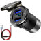 Ktilura USB Car Charger Socket,12V 4 Port Fast Charging Outlet,Dual 30W PD Type C & Dual 18W QC3.0 USB-A Charger Power Outlet Panel with LED Digital Voltmeter for Car/Boat/Motorcycle/SUV/RV Truck