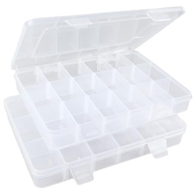 2 Piezas Cajas Almacenaje Plastico, Caja Organizadora Con 18 Compartimentos ExtraíBles, Caja Compartimentos Organizador Almacena Abalorios, ArtesaníAs, Joyas, Equipos De Pesca Y Material De Oficina.