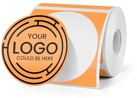 YIKIADA Thermoetiketten 50 mm Kompatibel mit M110/M220/T50M Rund Vinyl Selbstklebend Etiketten Rolle Aufkleber 180 Stück Orange