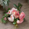KARLOR Kunstblumenstrauß Künstliche Blumen Deko Ranunkel Hortensien Pfingstrose Seide Blumenarrangements für Zuhause Blumenstrauß Hochzeit Garten Kunstblumen wie echt (Rosa & Champagner)