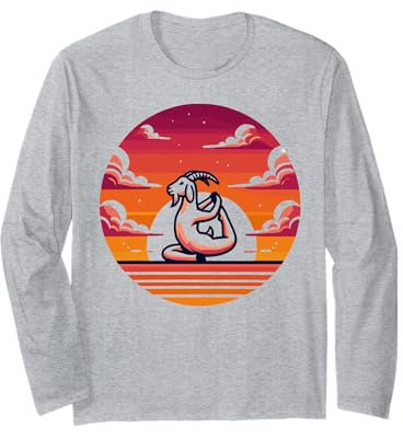 Ziege Yoga Spielzeug Ziege Stofftier Plüsch Ziege Yoga Party Spiel Langarmshirt