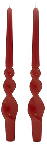 Set mit 4 handgefertigten Kerzen mit Spirale Voluta – Höhe 30 cm – Bordeaux Cereria Di Giorgio