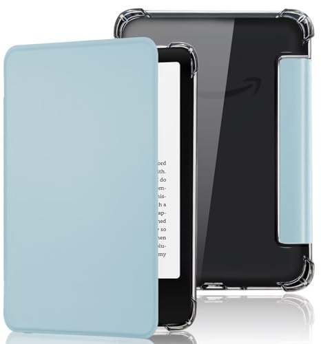 Fancity Hülle Kompatibel mit 6,8 Zoll Kindle Paperwhite 11. Generation 2021 | Transparente TPU Hülle Kompatibel mit 6,8 Kindle Paperwhite/Signature Edition, Magnetfunktion,Auto Schlaf/Wachn, Ice Blue