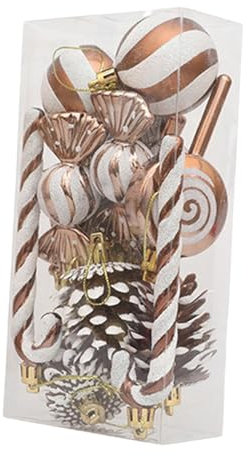 Perfeclan 13 Stück Christbaumschmuck, Weihnachtsdeko, Weihnachtskugeln, Weihnachtsschmuck für das Frühlingsfest, Apartment, Zuhause, Café, Braun