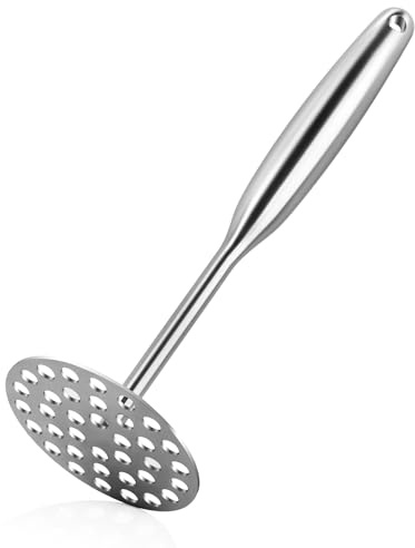 SGJGS Kartoffelstampfer aus Edelstahl – robuster Kartoffelpüree-Maker | Mehrzweck-Stampfer für Kartoffeln, Avocado, Süßkartoffeln und Gemüse