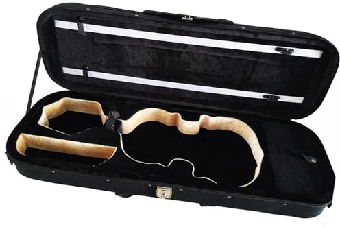 Violinkoffer Rucksack Geigentasche Aus Schwarzem Oxford-Stoff, Hygrometer-Schaumstoff-Geigenkoffer 1/4 4/4 1/8 1/2 3/4(Black,1/4)