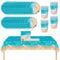 69Pcs Beach Party Tableware Set,Ocean Waves Under The Sea Plastic Table Cloth Paper Plates Napkins and Cups Ocean Sea Dinnerware Set for Kids Birthday Hawaiian Summer Pool Beach Party Table Decoration
