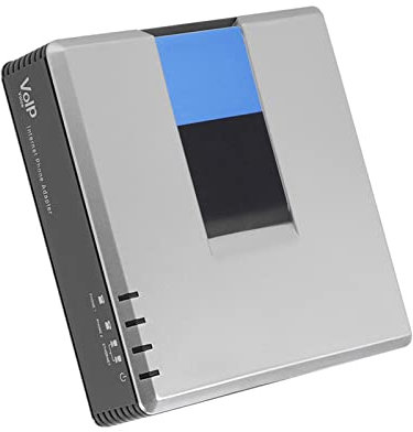 POENVFPO VoIP 2 Ports Adapter SIP Internet -Telefon Tragbares Gerät für Ferngespräche oder Globale Anrufe, Freigeschaltet für Breitband, Router, Gewöhnliche Telefon-/Büro -Nutzung (EU-Stecker)