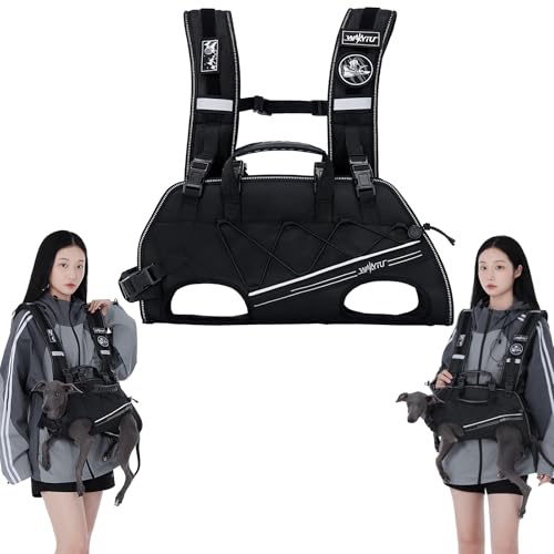 Wakytu Dog Carry Sling for Small Medium Dogs,Dog Lift Harness,Adjustable Padded Breathable Straps for Dogs, Disabled, Joint Injuries, Arthritis, Loss of Stability Walk,S(2-3.5kg)