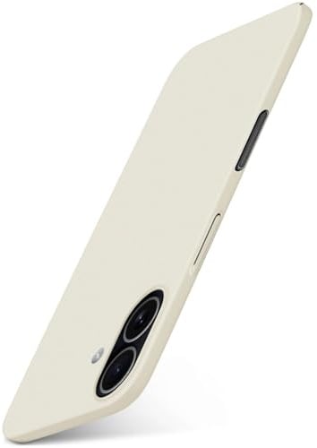 moex für iPhone 17 Hülle Ultra Dünn, Schutzhülle mit erhöhtem Kameraschutz, Slim Cover Hardcase Backcover, Dünnste Handyhülle Minimalistisch Alpha Case, Creme