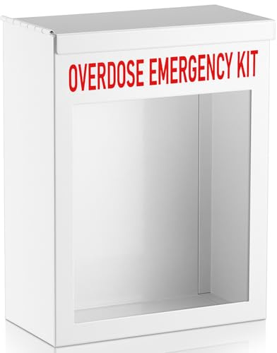 Zonon Naloxon-Überdosierungsset, nicht verschließbar, Wandmontage, Pause im Falle einer Notfallbox, Opioid-Überdosierung mit Acrylfenster, 18 x 24 x 9 cm, Medikamente nicht im Lieferumfang enthalten