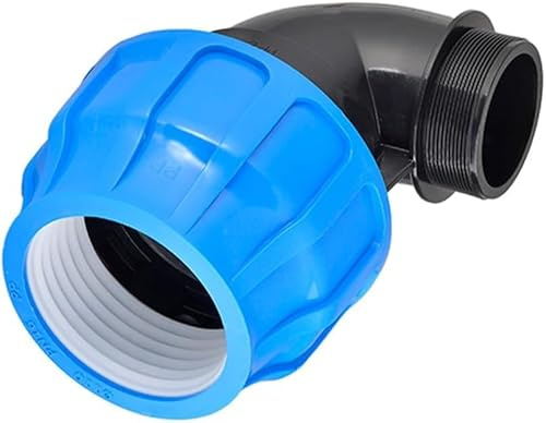 RP RIEGOPRO - Gomito maschio in polietilene, connettore per tubi dell'acqua e irrigazione, montaggio PE 90° per giardino e agricoltura (1 pezzo, 63 mm - 2)