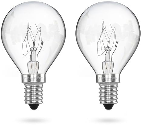 POPPSTAR Ampoule de Four E14 40W Résistante à 300 °C (2400K blanc chaud,350lm) Lot de 2 Lampes de Four