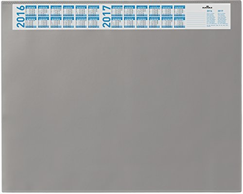 Durable 7204 Schreibunterlage mit Vollsichtplatte und Jahreskalender (grau / 2er Pack)