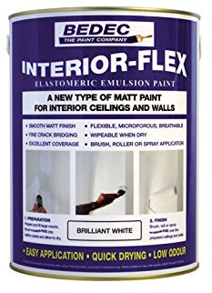 Bedec Interior-Flex Elastomeric Matt Emulsion-White-5 Litres