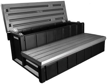 Confer Plastics Outdoor Spa Storage Steps Deep Grey