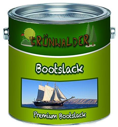 Grünwalder Bootslack für Holz und Metall premium Yachtlack Polyurethanlack verstärkte Bootsfarbe Parkettlack (1 L, Feuerrot (RAL 3000))