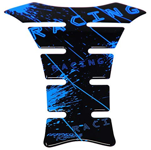 Gel Neon Tankpad Motorrad 3D Glanz Universal Tankaufkleber Tankschutz Lackschutz Aufkleber Pad MR004 (Neon Blau)