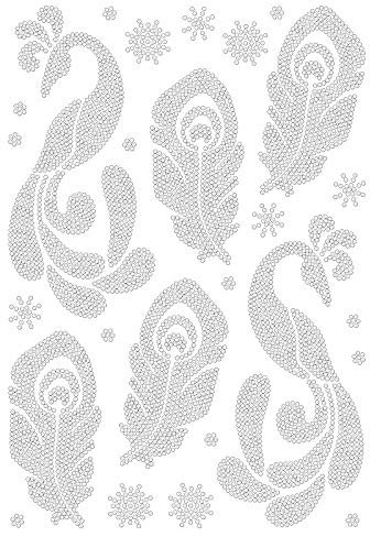 Ideen mit Herz Bügelstrass-Design | Strass-Applikation zum Aufbügeln | Bügelbild aus Strass | DIN A4 (Federn & Pfauen)
