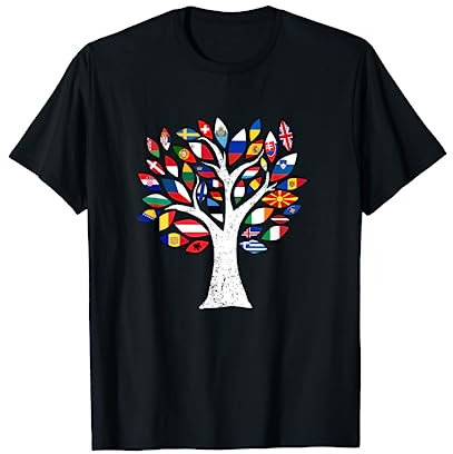 European Map Countries Flag Europe Pride Perfect Ethnic Gift T-Shirt