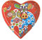 Maxwell & Williams Love Hearts Plato con Forma de Corazón Happy Moo Day con Diseño de Vacas de Porcelana, 15,5 cm – Rojo