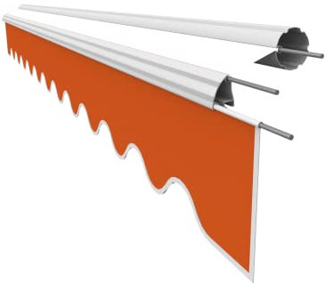 VANA Markisenstoff Volant für 4,5 m Markise Ersatzstoff Markisentuch Bespannung Sonnenschutz, nur Volant, fertig genäht, Maß 4,38 x 0,21 m, Design SPD002
