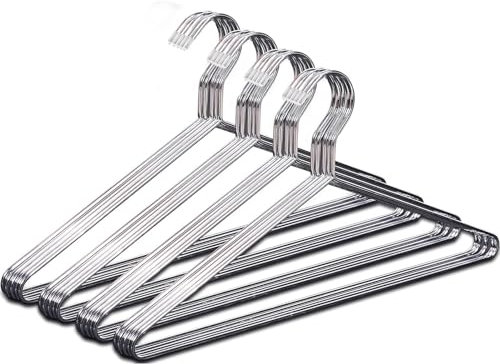 MISSLO Lot de 20 cintres robustes en acier inoxydable pour vêtements, manteaux, chemises, costumes - 41 cm
