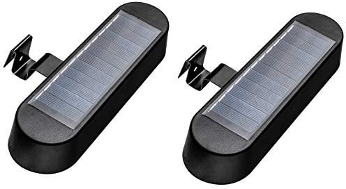 2 Stück Dachrinnenleuchten Solar mit 8 LED Wegeleuchte Hofbeleuchtung Dachrinnenleuchte