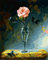 Amiiba Malen nach Zahlen-Kits, Rose im Glas, 40,6 x 50,8 cm, Acryl, Malen nach Zahlen, Wandkunst (Rose, mit Rahmen)