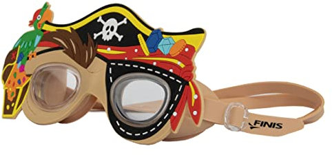 Finis Character Goggles - Lustige Kinderschwimmbrille für das Schwimmbad - beschlagfreie Schwimmbrille mit UV-Schutz und weichem Silikonband - Leicht verstellbare Kinderschwimmbrille - Pirat