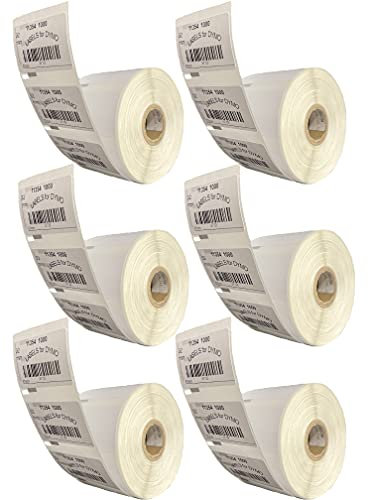 LEYF Etiketten für Labelwriter 6 Rolle Pack Etiketten x 1000 St. Je Rolle = 6000 Etikette, Selbstklebend, Kompatibel für LEYF Labelwriter & Seiko Etikettendrucker, 57 X 32 mm 6X11354