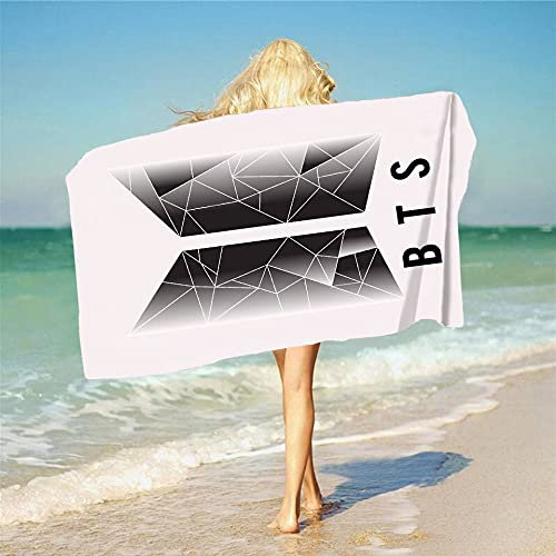 NICHIYOBI BTS Bangtan Boys 3D-Digitaldruck Badetücher,Weiche und Flauschige Strandtücher,modischer Auftritt,Reisetuch,Weich und lichtbeständig (9,70cmx140cm)