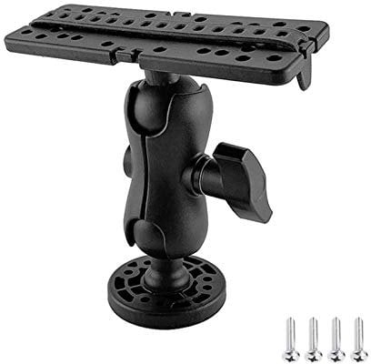 TGUS Fish Finder Mount Base, 360 Degree Swivel Electronic Mount, Universal Easy Install Kayak Boat Accessories Mounting Plate with Screws(Black)