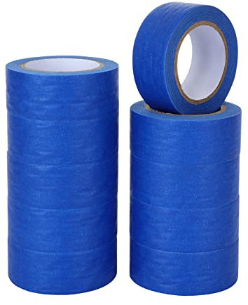 GOYADA 10 Rouleaux Ruban de Masquage Peinture Bleu, Bande de Masquage 24 MM x 12 M, Bande de Masquage pour un Collage propre des Films de Masquage