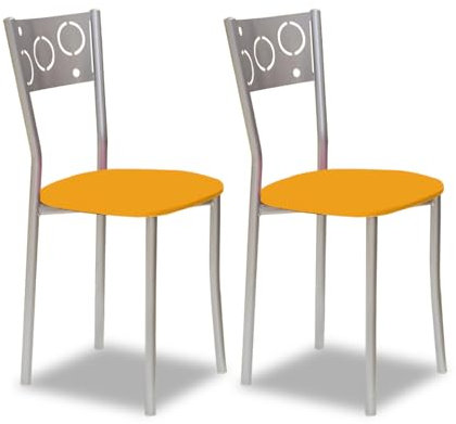 ASTIMESA SCPRNA Dos sillas de Cocina, Metal, Naranja, Altura de Asiento 45 cms