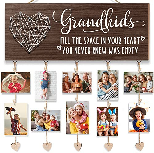 Bilderrahmen für Großmütter, Muttertagsgeschenke für Oma, Geburtstagsgeschenke von Enkelkindern, Enkelin, Enkelkinder, Fotohalter, Oma, Geschenke, Opa, hängende Foto-Display, Weihnachtskartenhalter