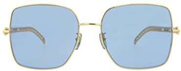GUCCI Womens GG0724S Sunglasses, Gold-Gold-Blue, 61