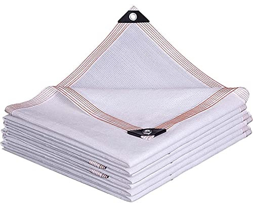 YUJIANHUAA Schattennetz,85% Gewächshaus-Schattiernetz,Beständiges Garden Schattiernetz,mit ÖSen,Wasser und luftdurchlässig,für Balkon,Scheune,Carport,Zwinger,Weiß (5x6m/16.4x19.7ft)