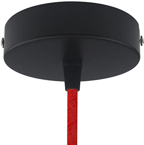 ZOHAR Deckenbaldachin 1 Stück 1-fach Lampenbaldachin Kit Decken-Baldachin mit Zugentlastung Klemmnippel Deckenrosette zur Lampenaufhängung an der Decke zur Montage von Pendelleuchten Metall Schwarz | Decken-Baldachin mit Zugentlastung Klemmnippel Deckenrosette zur Lampenaufhängung an der Decke zur Montage von Pendelleuchten