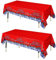 ATBEAMEN 2Pack 130 * 220cm Red Cartoon Party Table Cloth for Boys Birthday, Rectangular Party Disposable Table Cover Plastic Tablecloths for Kids,Superhero Birthday Decor