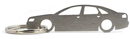 CarShape Porte-clés en acier inoxydable pour sport automobile - Forme d'ombre - Motif découpe laser - Convient pour Audi A8, argenté